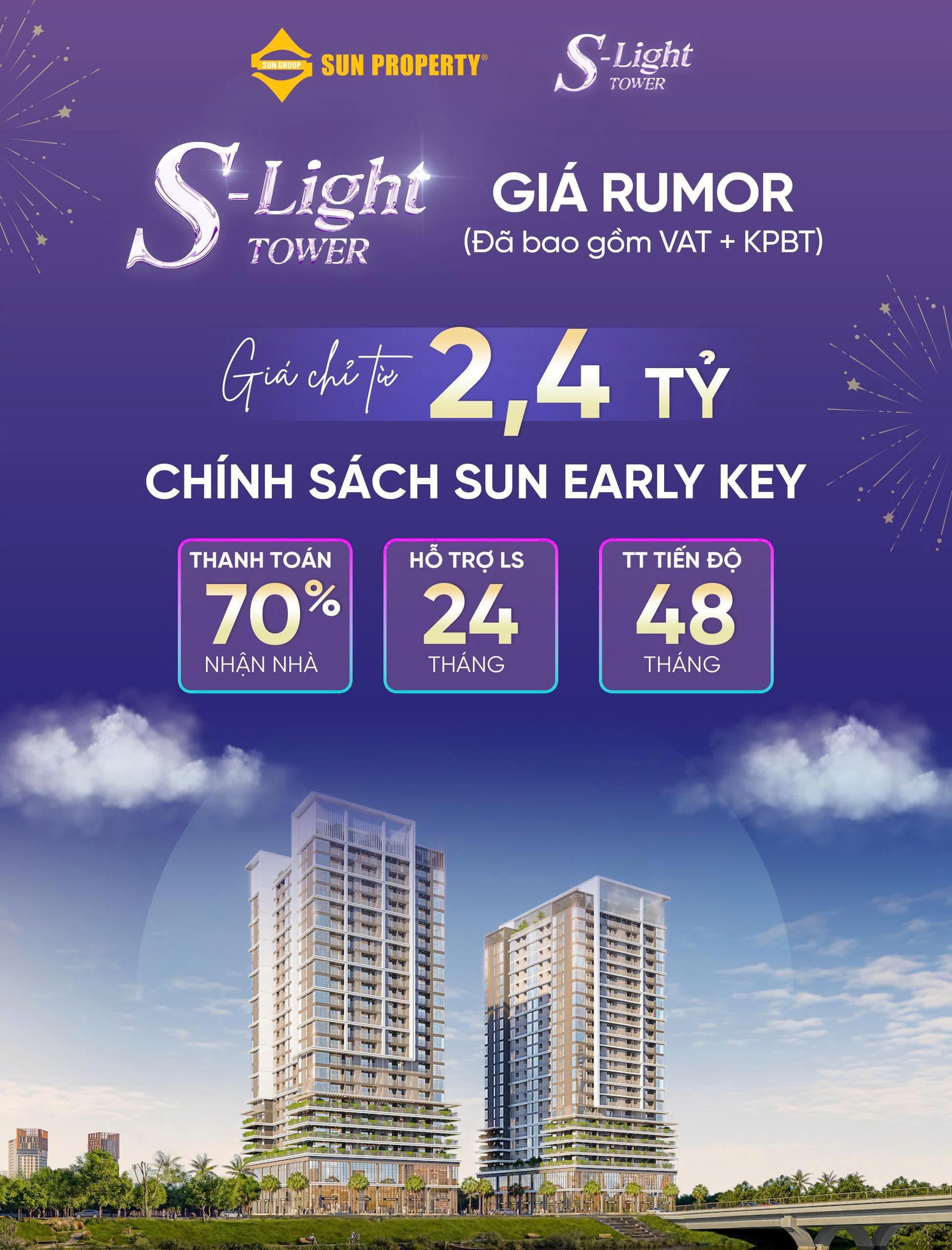 Chính Sách Sun Early Key - S-Light Tower thanh toán 70% nhận nhà
